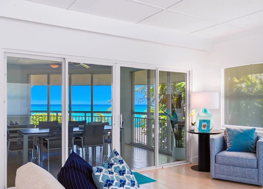 Balcony Table Chairs Noview at The Cayman Club Condo 25 on Seven Mile Beach Grand Cayman