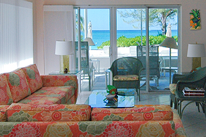 Livingroom at The Cayman Club Condo 2 on Seven Mile Beach Grand Cayman