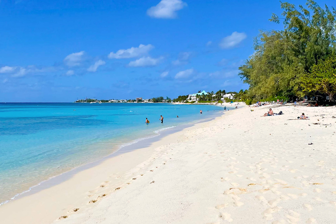Seven Mile Beach - wide beach view