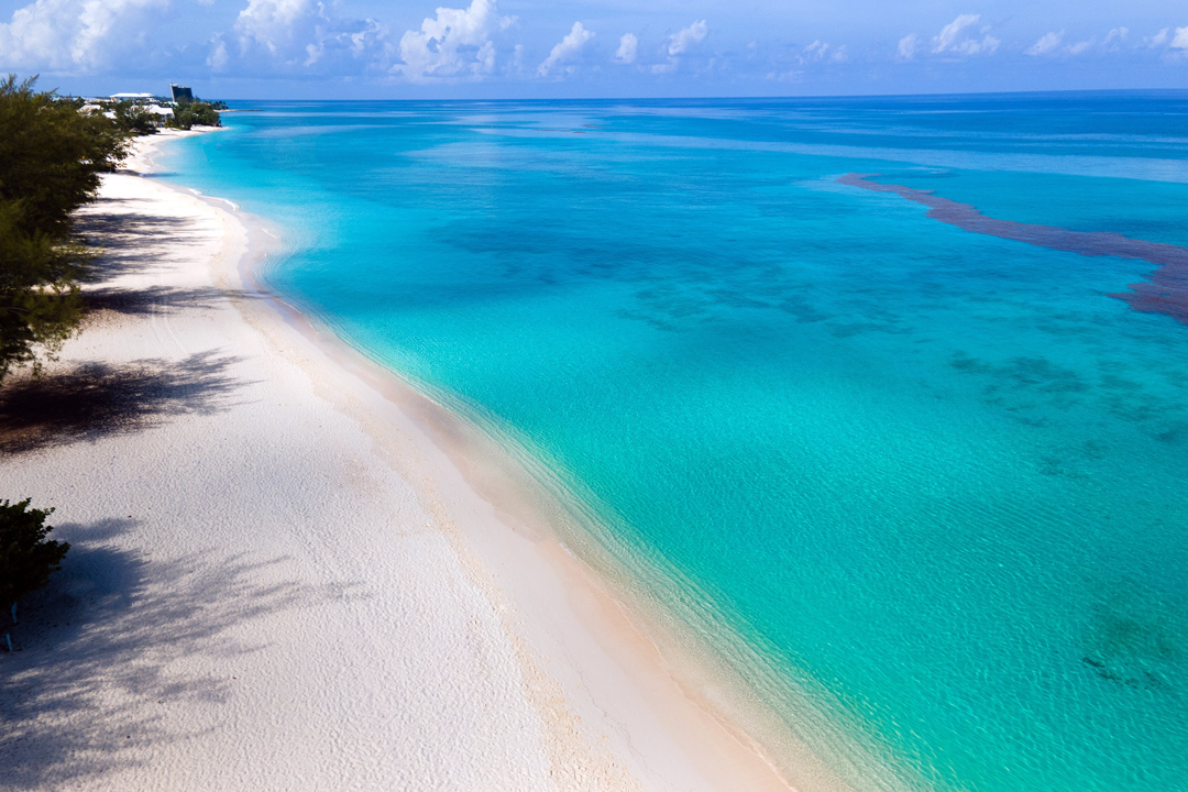 Seven Mile Beach aerial view